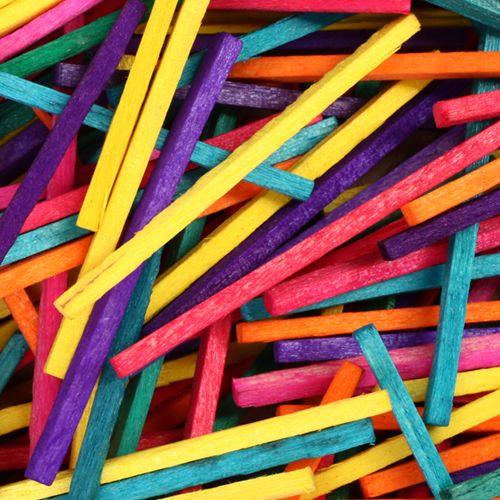 Colourful craft matchsticks.