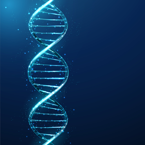 A blue DNA helix.