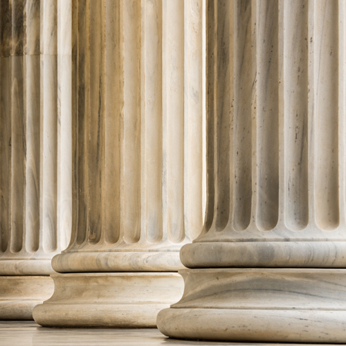 A row of marble columns.