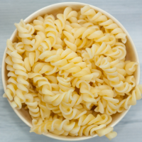 A bowl of plain pasta.