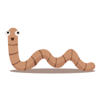 A cartoon worm.