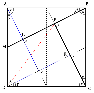 Two triangles in a Square
