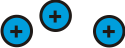 3 blue circles with a plus sign in each one of them.
